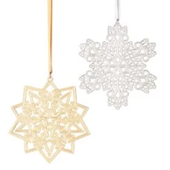 2023 Sterling Silver Star And Snowflake Ornament Set
