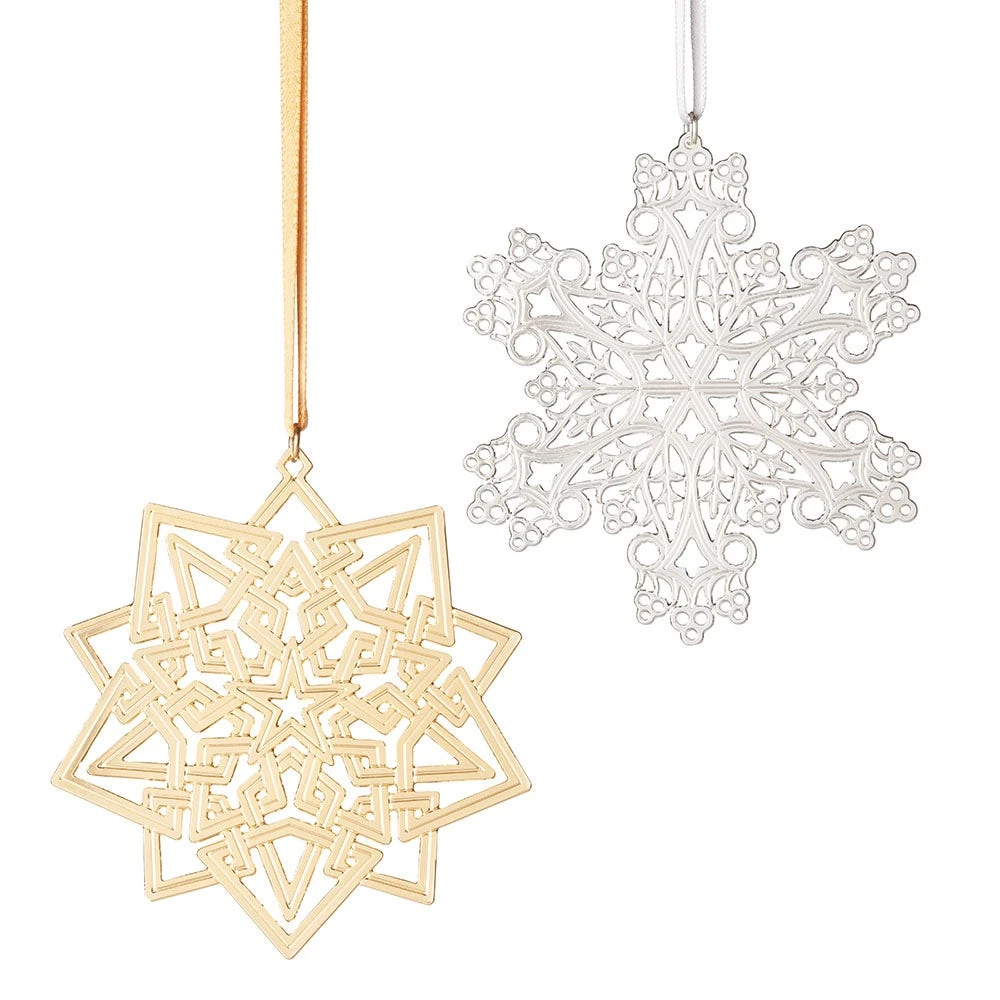 2023 Sterling Silver Star And Snowflake Ornament Set