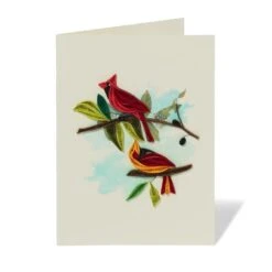 Audubon Cardinal Quilled Holiday Card