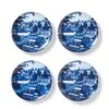 Blue & White American River View Salad Plate Set