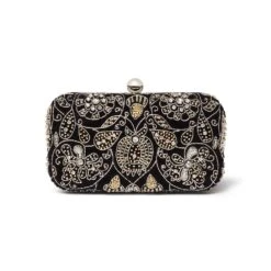 British Floral Beaded Clutch