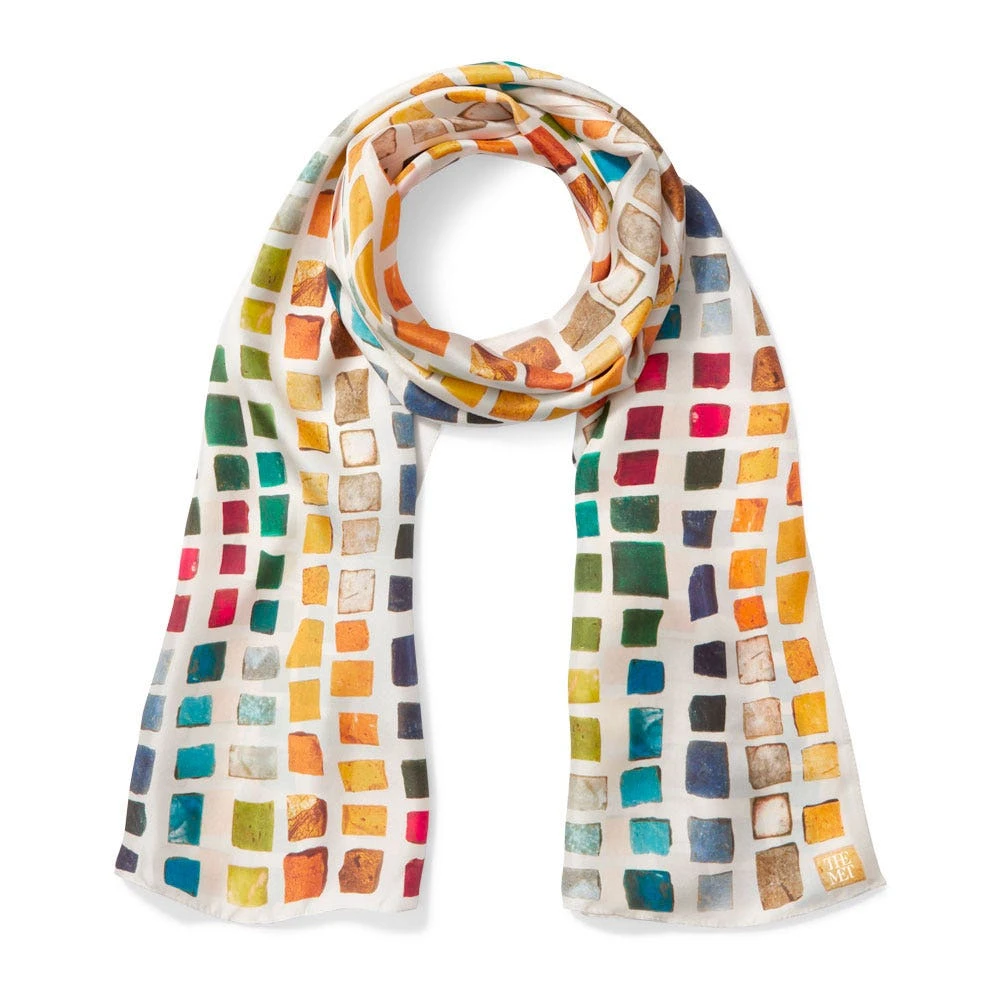 Byzantine Tesserae Oblong Silk Scarf