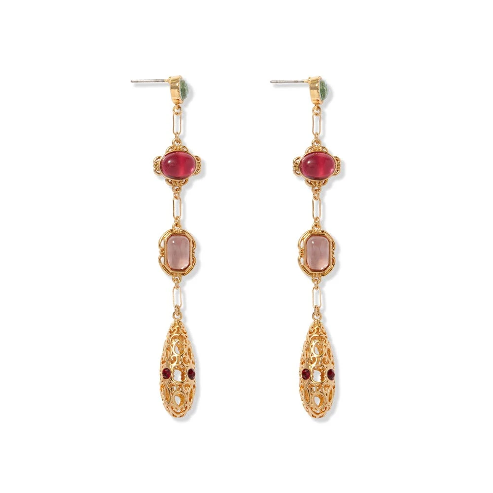 Cascading Gems Drop Earrings - Image 2