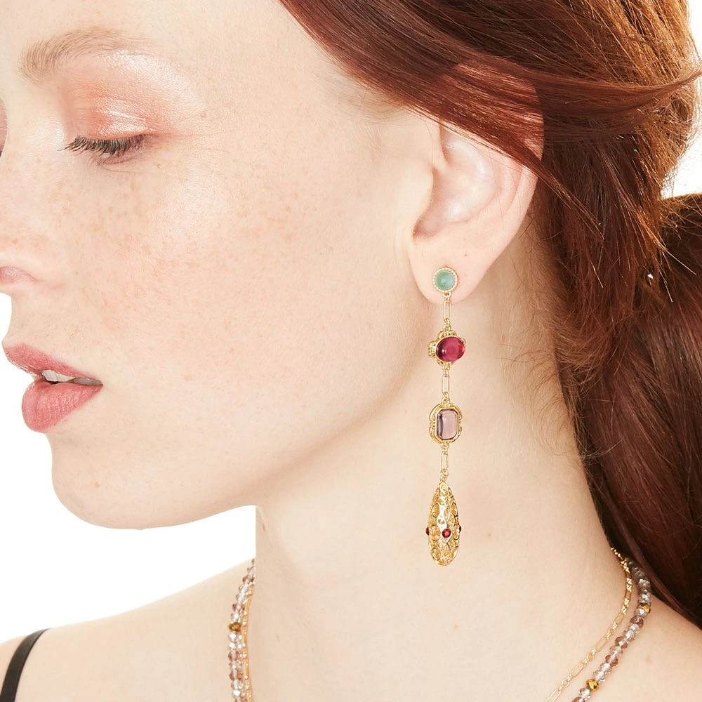 Cascading Gems Drop Earrings - Image 3