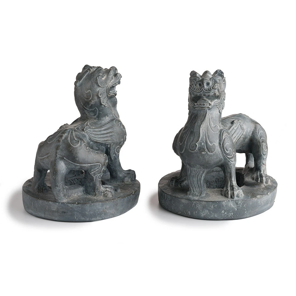 Chinese Guardian Figure Bookends - Image 2