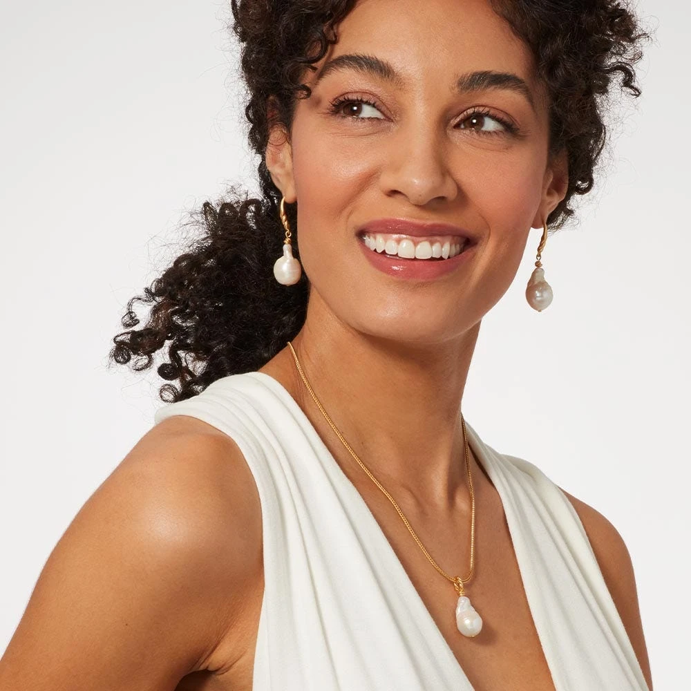 Cypriot Twist Pearl Drop Earrings - Image 4