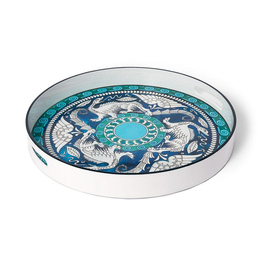 De Morgan Stylized Dragons Lacquer Tray - Image 2