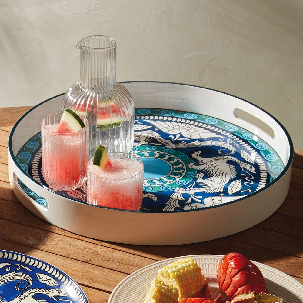 De Morgan Stylized Dragons Lacquer Tray - Image 3