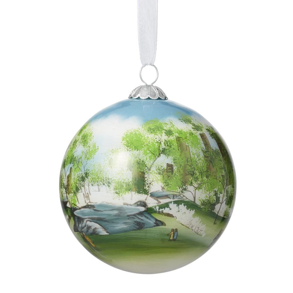 Dehn Spring In Central Park Hand-Painted Glass Ornament - Image 2