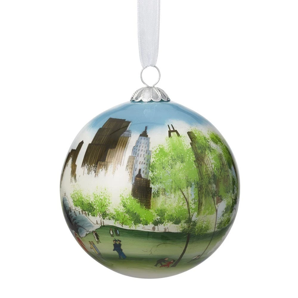 Dehn Spring In Central Park Hand-Painted Glass Ornament
