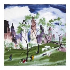Dehn Spring In Central Park Square Silk Scarf