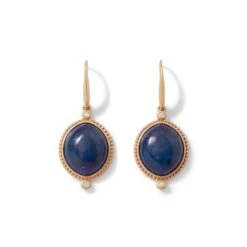 Egyptian Hathor Lapis Drop Earrings