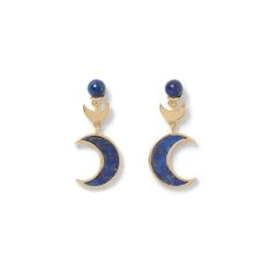 Fatimid Lapis Crescent Drop Earrings
