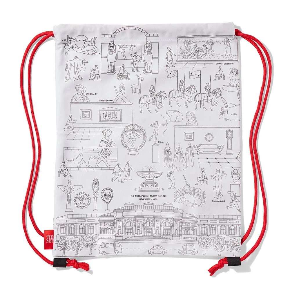 Favorite Galleries Of The Met Color & Learn Washable Kids' Drawstring Backpack - Image 2