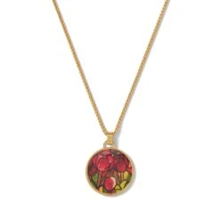 Favrile Tulip Enamel Pendant Necklace