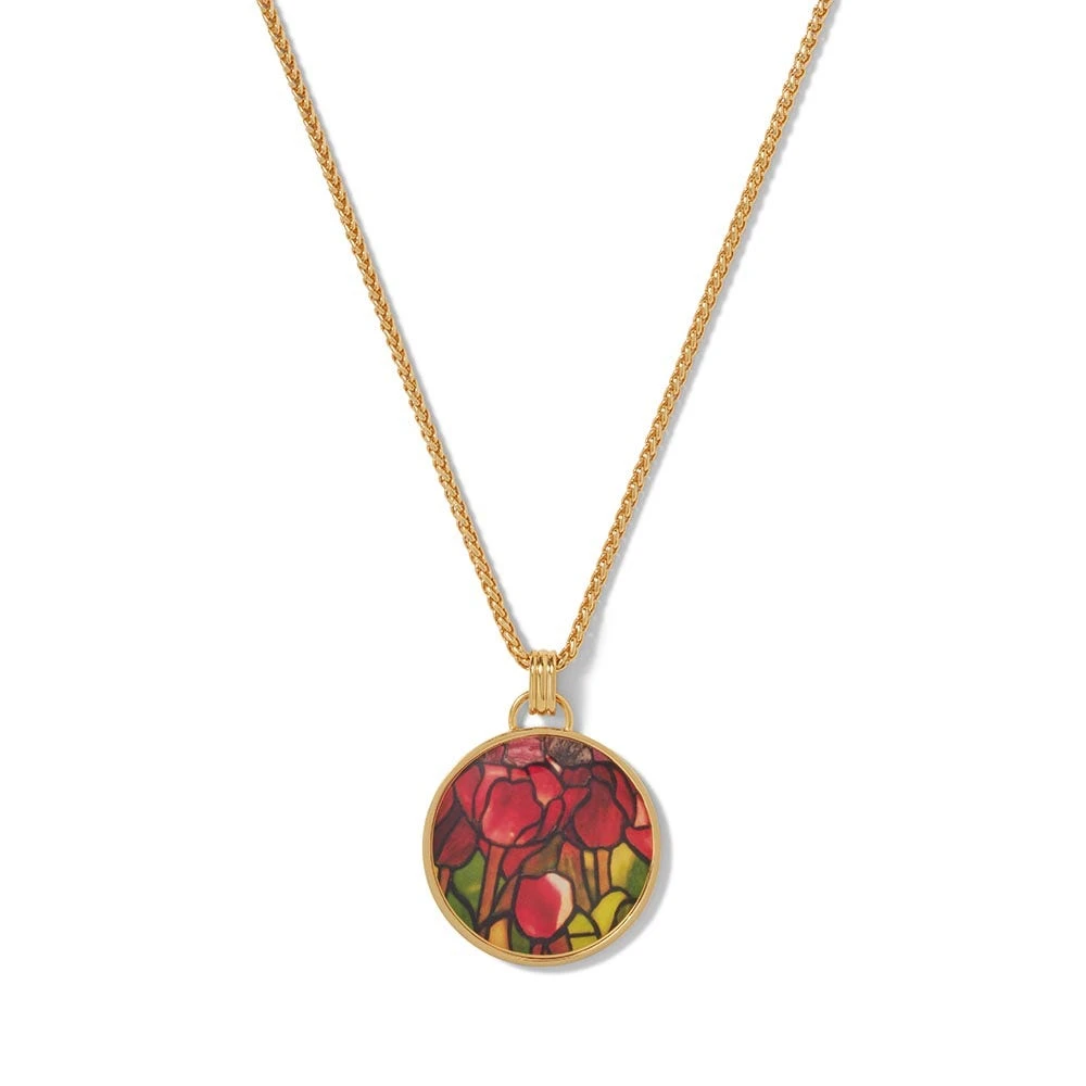 Favrile Tulip Enamel Pendant Necklace