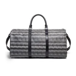 Hellenistic Zigzag Motif Coated Canvas Duffle Bag