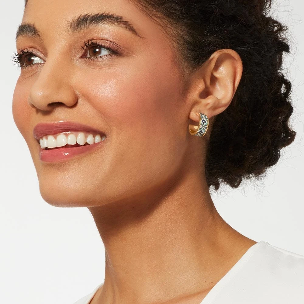 Iznik Cintamani Enamel Hoop Earrings - Image 3