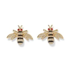 Jeweled Bee Stud Earrings