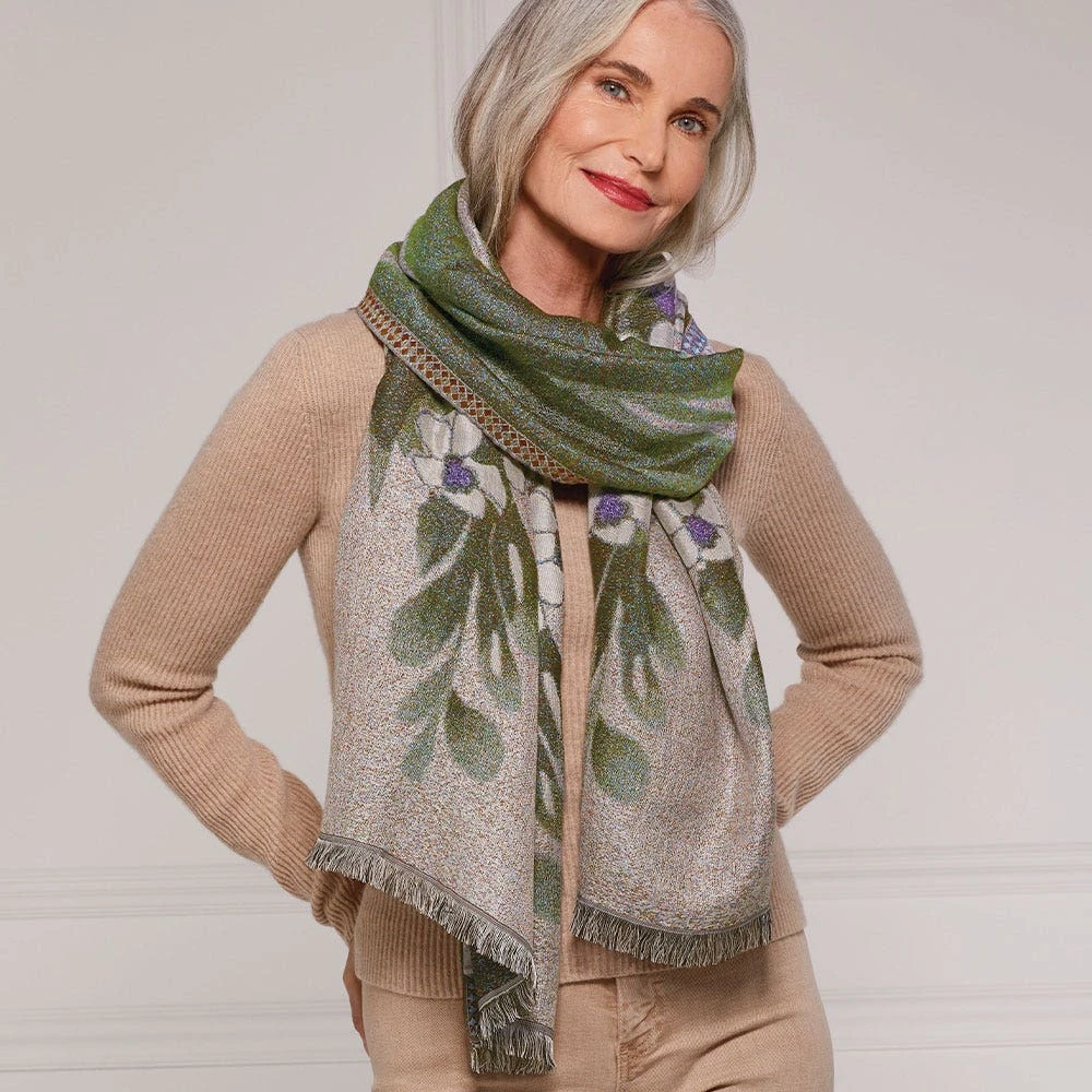 Louis C. Tiffany Gladioli Wool-Blend Shawl - Image 2