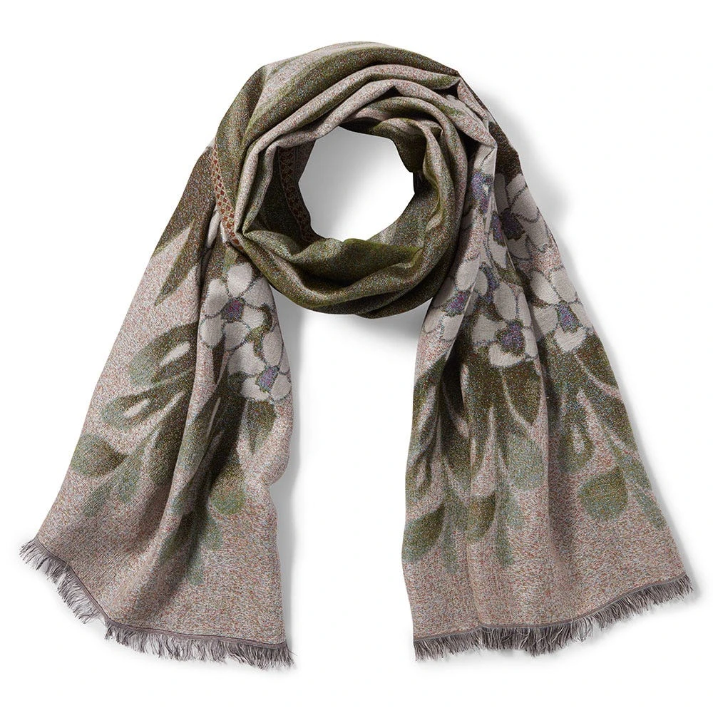 Louis C. Tiffany Gladioli Wool-Blend Shawl