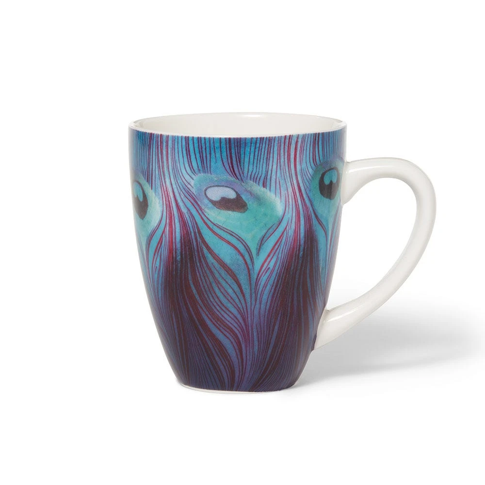 Louis C. Tiffany Peacock Feather Covered Mug With Tea Infuser - Image 2