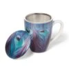 Louis C. Tiffany Peacock Feather Covered Mug With Tea Infuser
