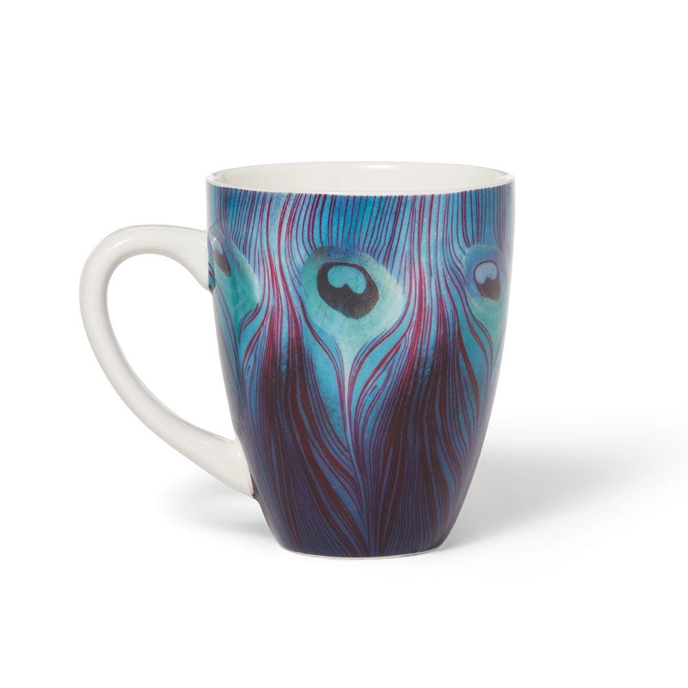 Louis C. Tiffany Peacock Feather Covered Mug With Tea Infuser - Image 3