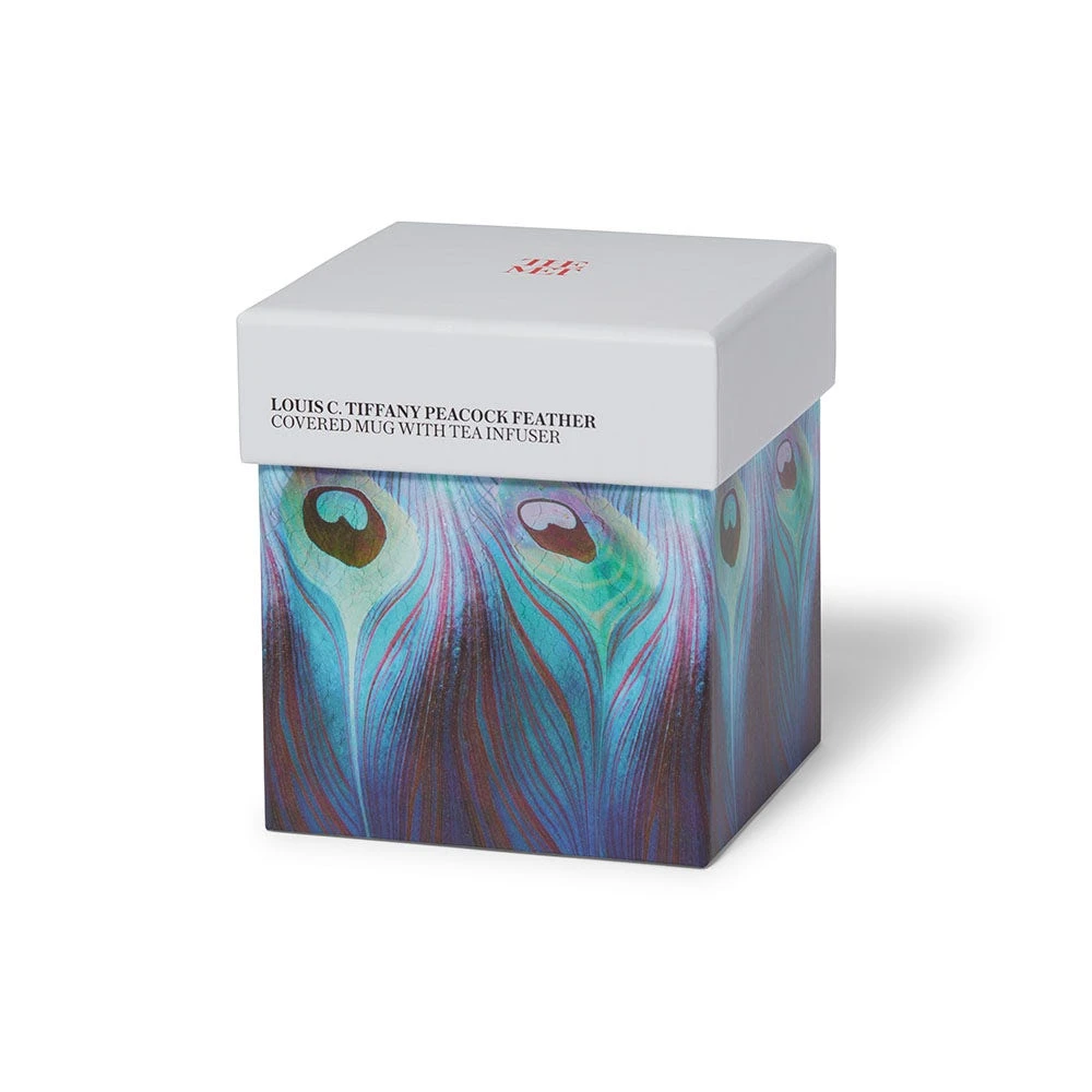 Louis C. Tiffany Peacock Feather Covered Mug With Tea Infuser - Image 4