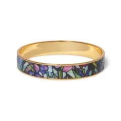 Magnolias And Irises Enamel Bangle