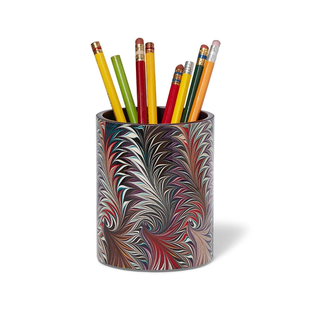 Marbled Paper Lacquer Pencil Cup - Image 2