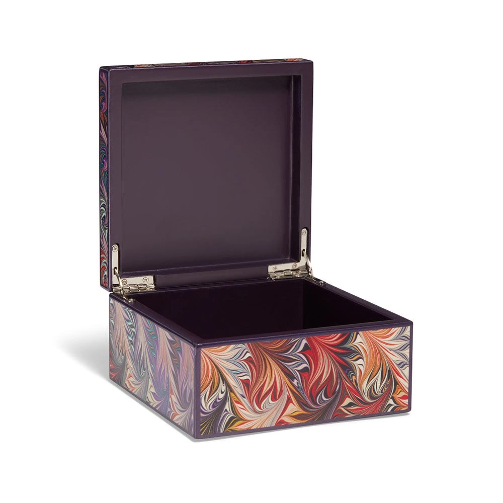 Marbled Paper Square Lacquer Box - Image 2