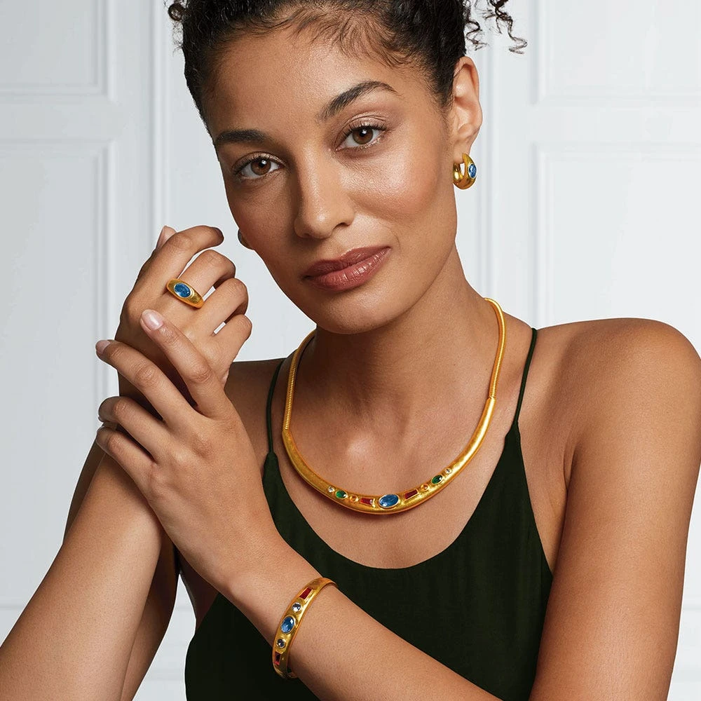 Medieval Stone Hoop Earrings - Image 3