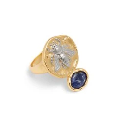 Mediterranean Coin And Stone Ring