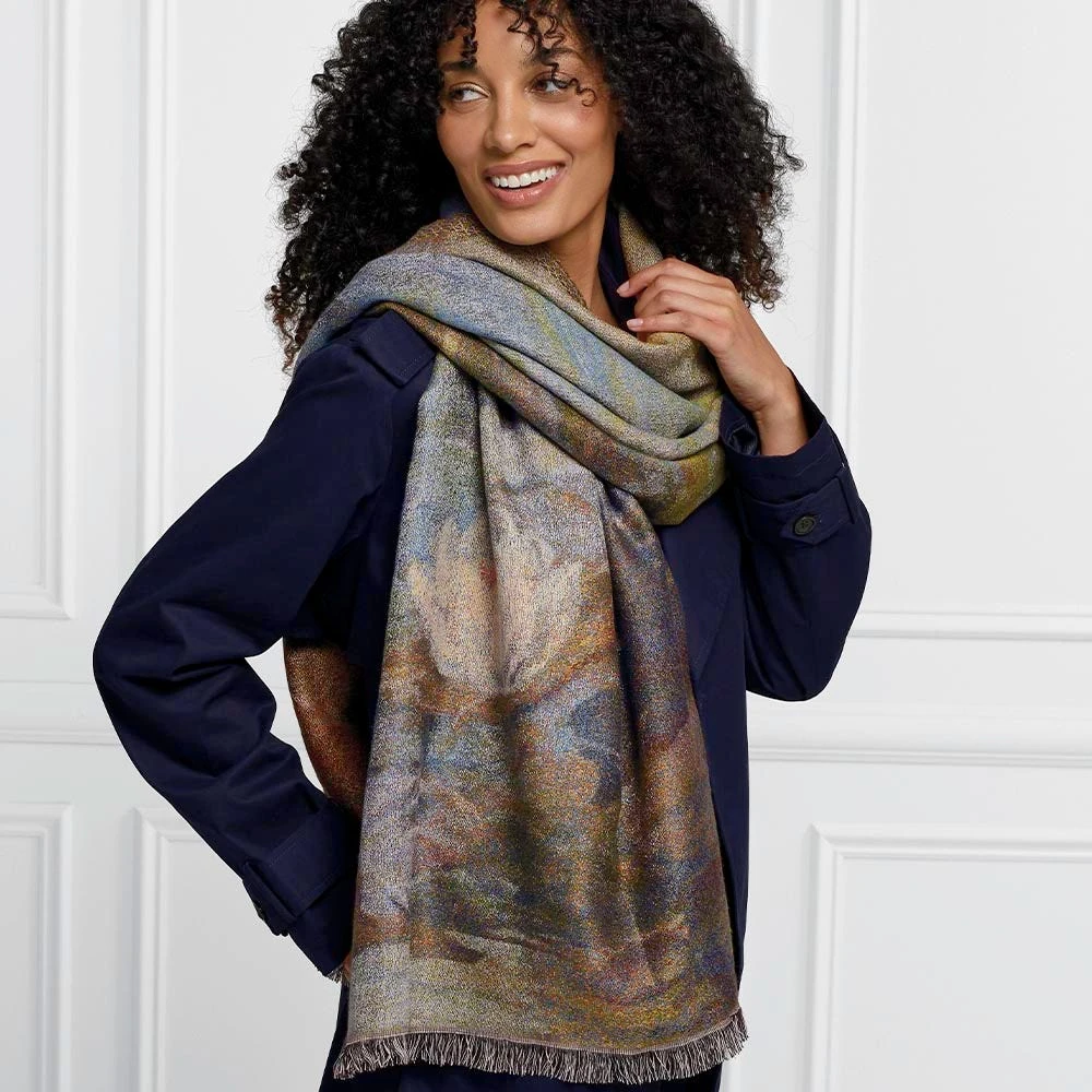 Monet Bridge And Water Lilies Shawl - Image 2