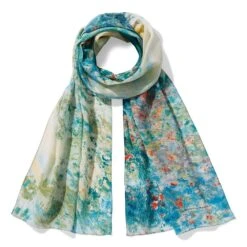 Monet Garden At Argenteuil Oblong Silk Scarf