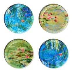Monet Water Lilies Glass Coasters