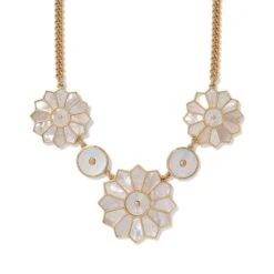 Mother-of-Pearl Mosaic Statement Necklace