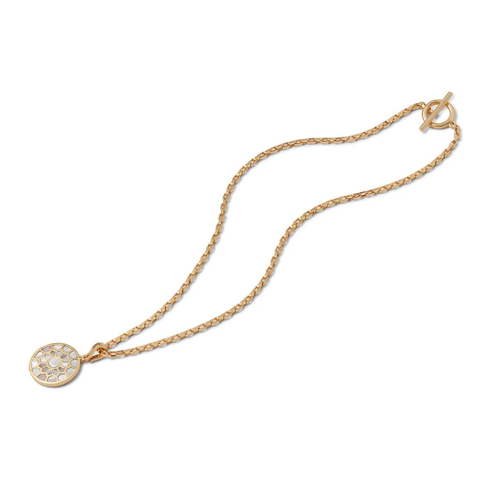 Mother-of-Pearl Mosaic T-Bar Pendant Necklace - Image 4