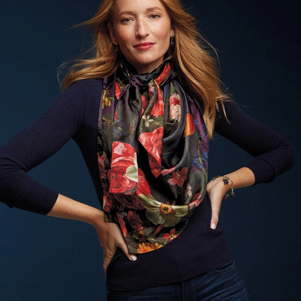 Peeters Bouquet Of Flowers Oversize Oblong Scarf - Image 2