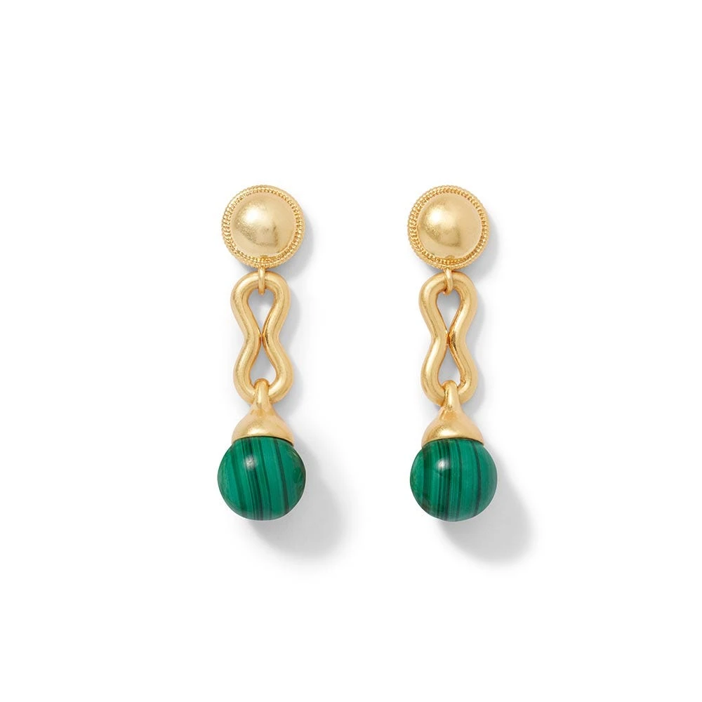 Roman Malachite Drop Earrings