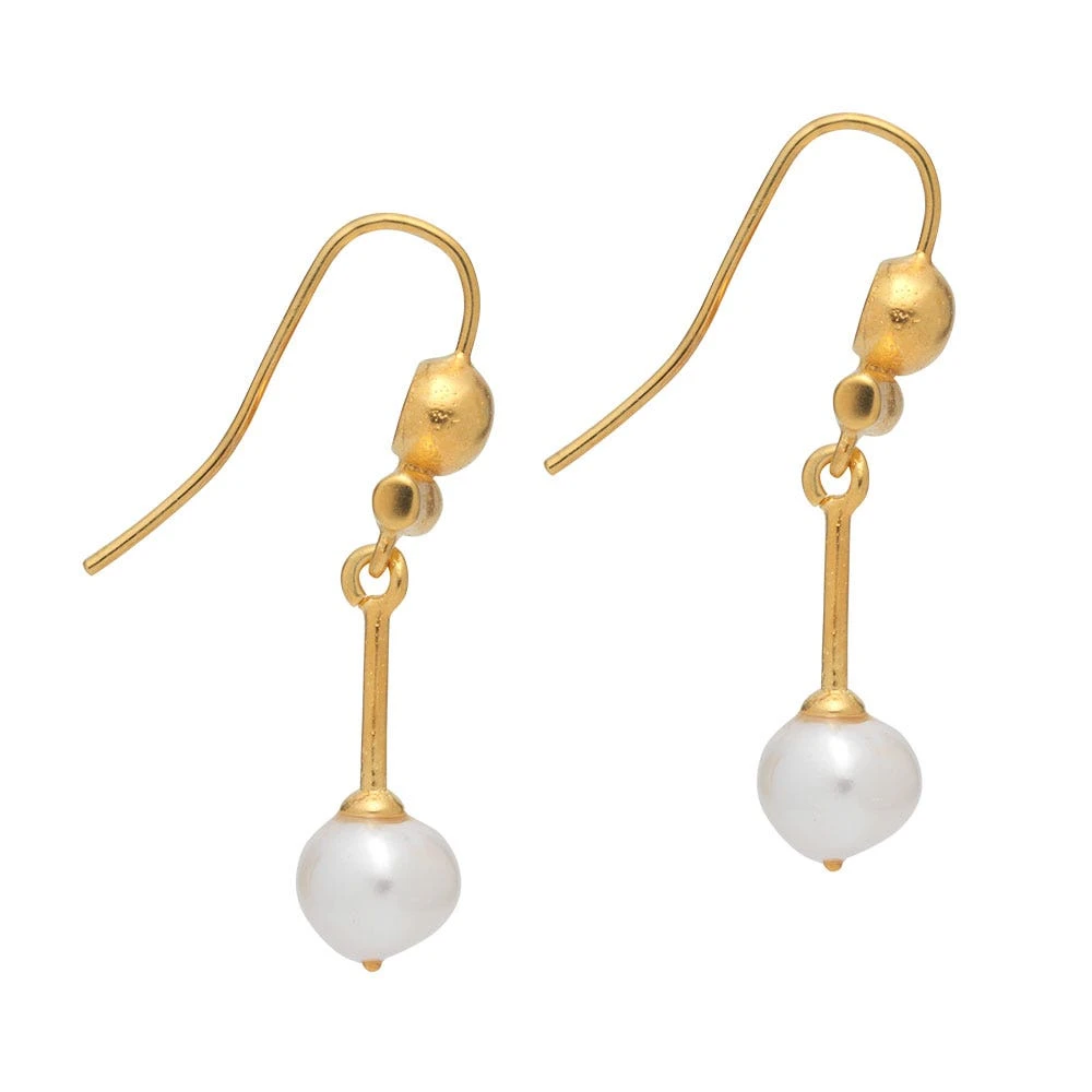 Roman Pearl Pendant Earrings - Image 2