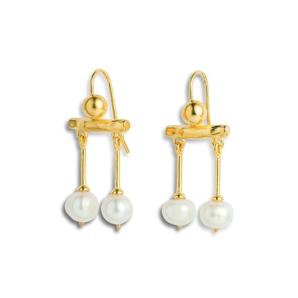 Roman Pearl Pendant Earrings