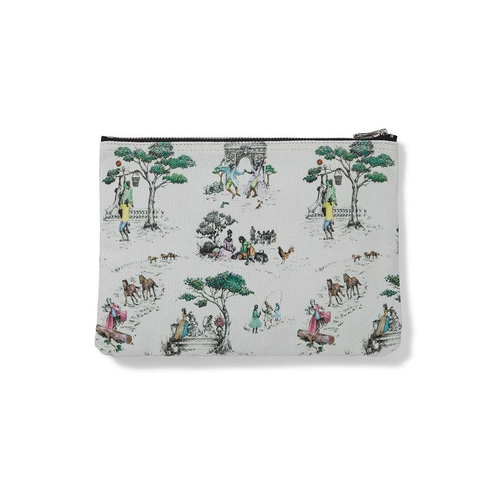 Sheila Bridges Harlem Toile De Jouy Canvas Zip Pouch