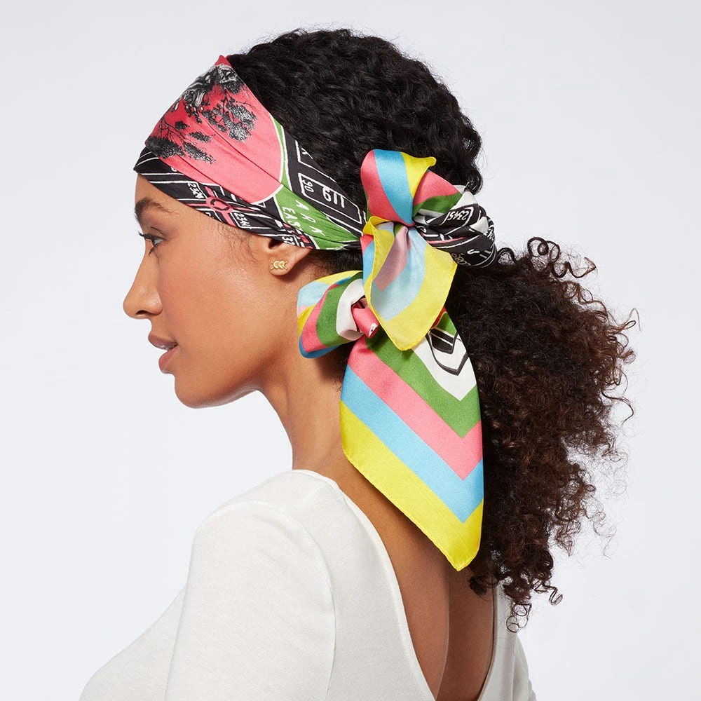 Sheila Bridges Harlem Toile De Jouy Square Silk Scarf - Image 5