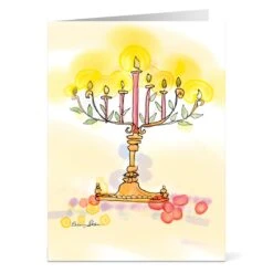 Sklar: Golden Lights Hanukkah Cards