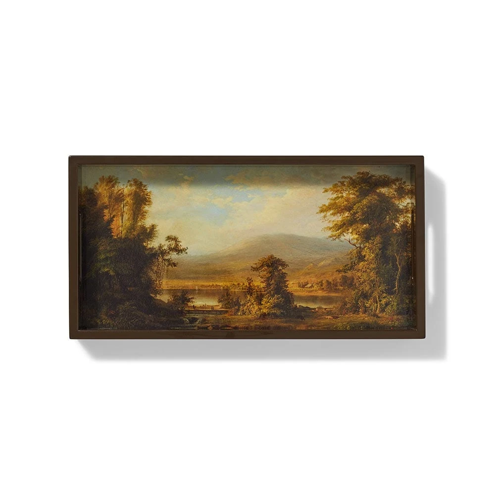 Sublime Landscapes Duncanson Cows Watering In A Stream Small Lacquer Tray