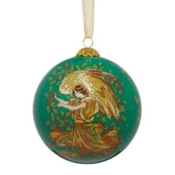 Tait-Henson Angel Of The Evergreens Hand-Painted Glass Ornament
