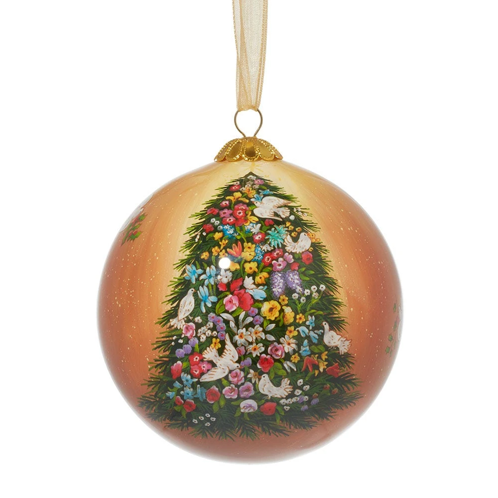 Tait-Henson Bower Of Beauty Hand-Painted Glass Ornament