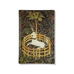 Unicorn In A Garden Glass Tray